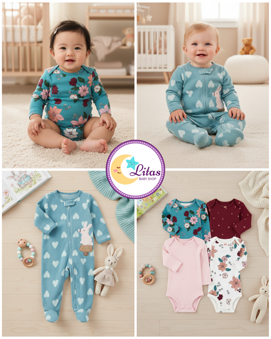 🌸 Baby Girl "Bunny & Blooms" All-Carter’s Value Pack – 5-Piece Boutique Collection