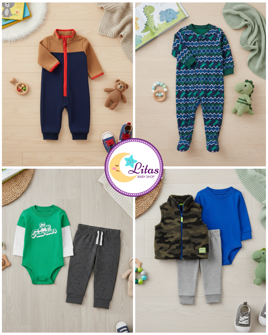 💙 Baby Boy "Tiny Traveler" All-Carter’s Value Pack – 7-Piece Boutique Collection