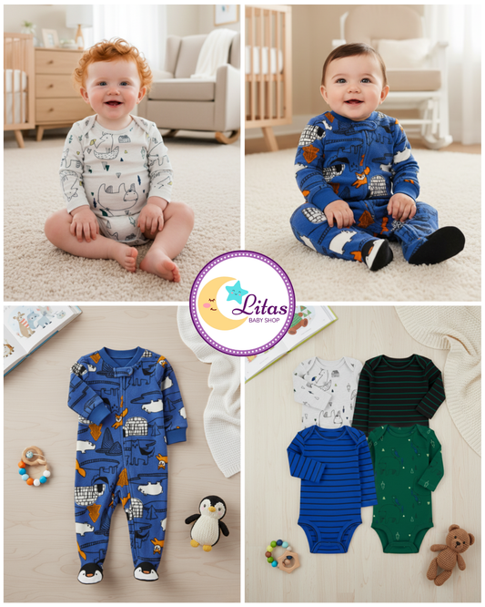 💙 Baby Boy "Igloo Adventures" All-Carter’s Value Pack – 5-Piece Boutique Collection