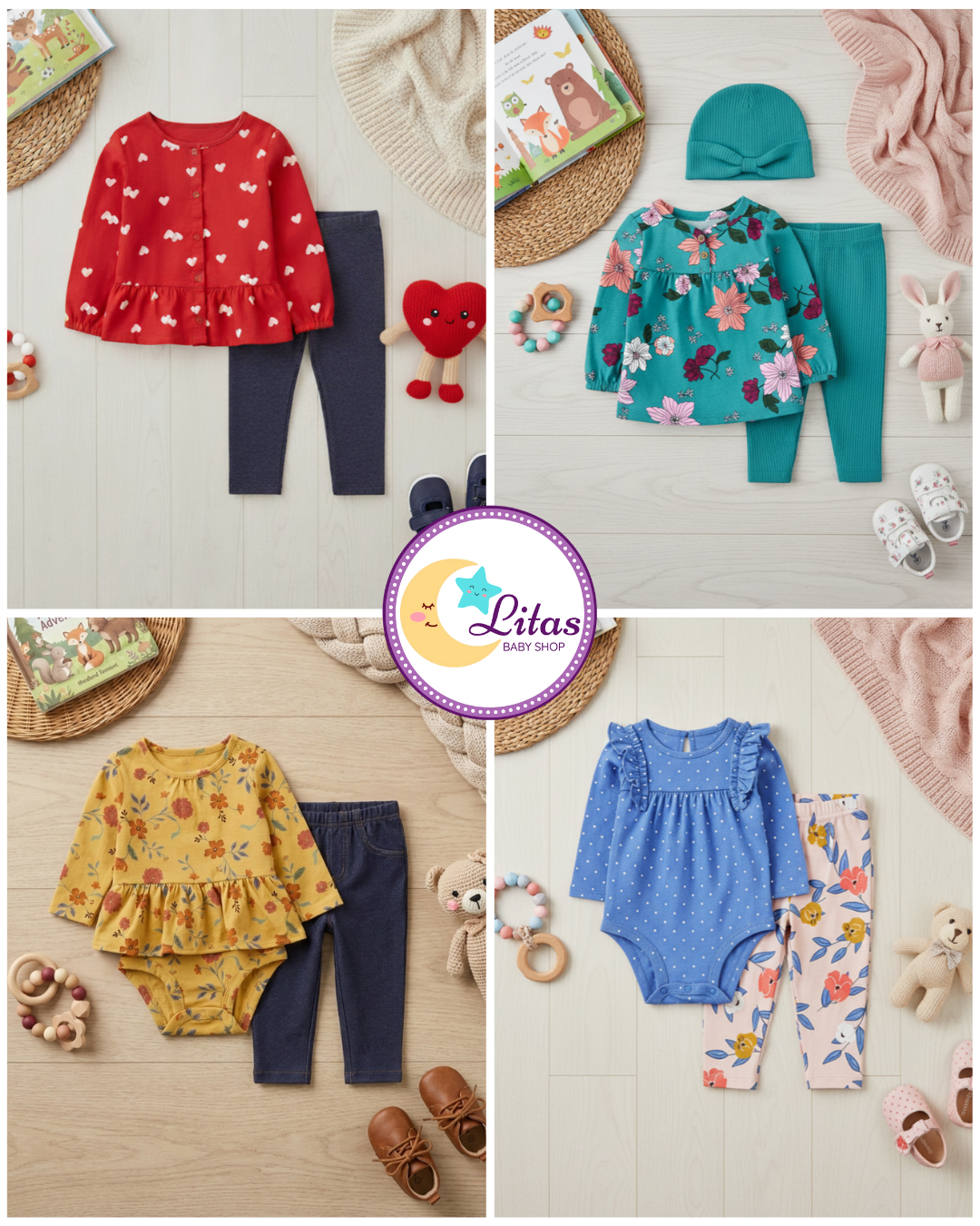 🌸 Baby Girl "Autumn Petals" All-Carter’s Value Pack – 9-Piece Boutique Mega Collection