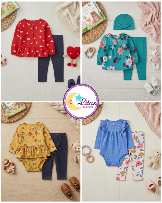 🌸 Baby Girl "Autumn Petals" All-Carter’s Value Pack – 9-Piece Boutique Mega Collection