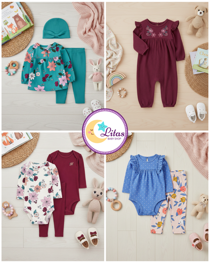 🌸 Baby Girl "Floral Harmony" All-Carter’s Value Pack – 9-Piece Boutique Mega Collection