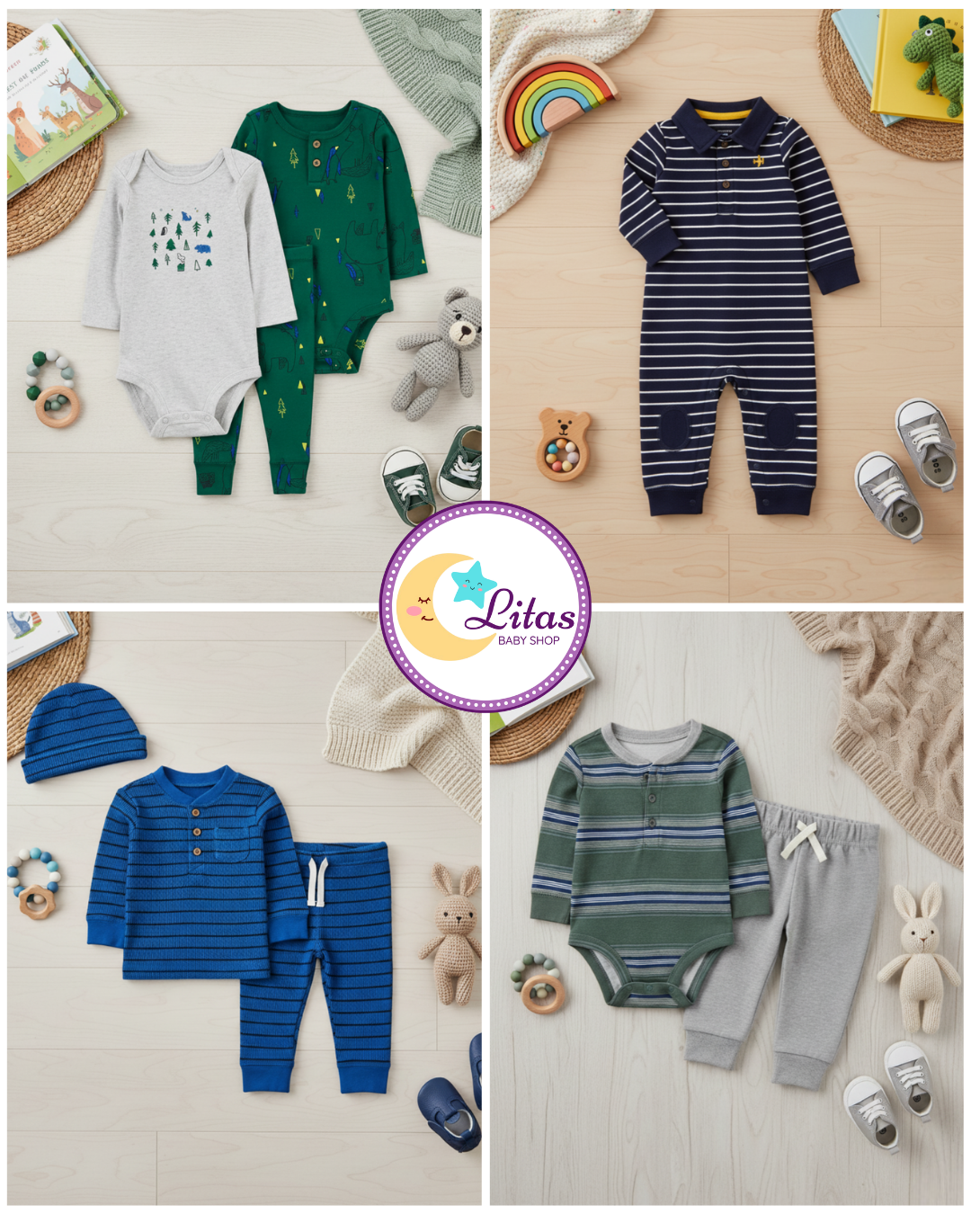 💙 Baby Boy "Little Woods" All-Carter’s Value Pack – 9-Piece Boutique Mega Collection