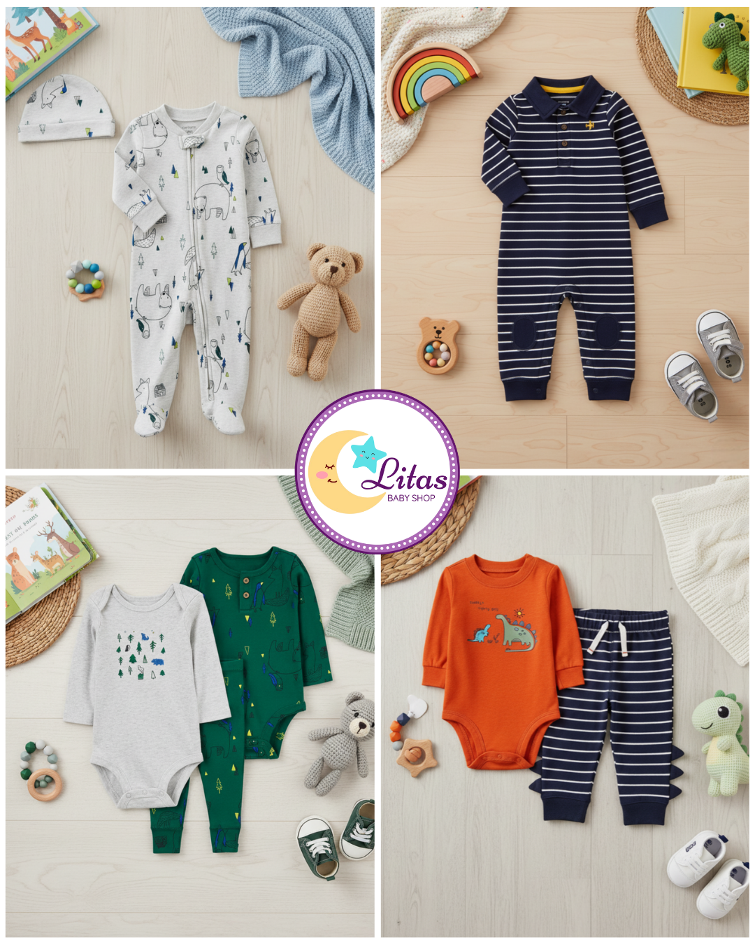 💙 Baby Boy "Dino Expedition" All-Carter’s Value Pack – 9-Piece Boutique Mega Collection