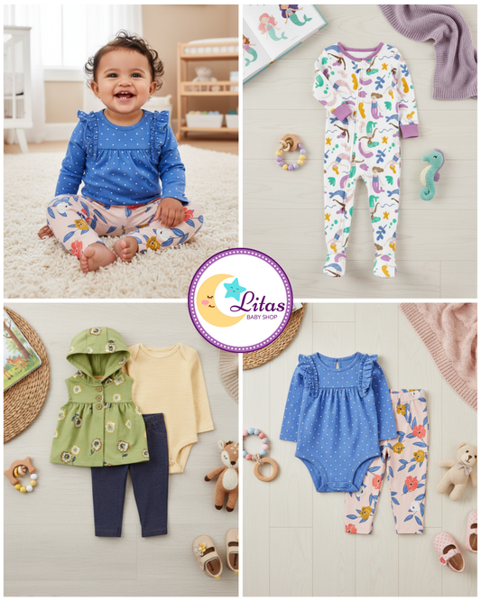 🌸 Baby Girl "Meadow Magic" All-Carter’s Value Pack – 6-Piece Boutique Collection