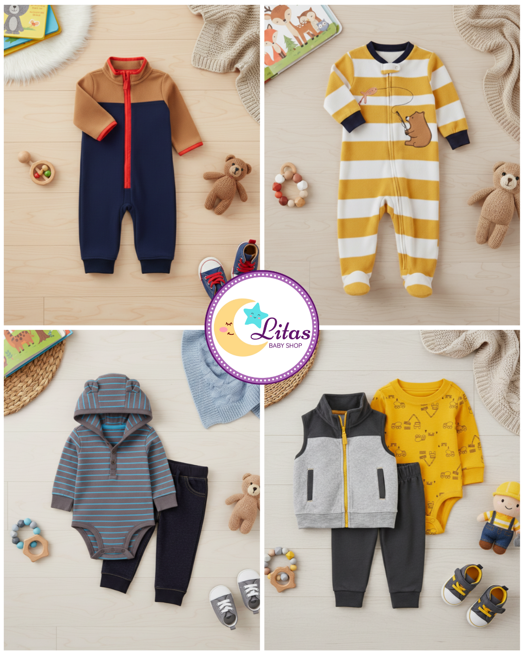 💙 Baby Boy "Little Builder" All-Carter’s Value Pack – 7-Piece Boutique Collection