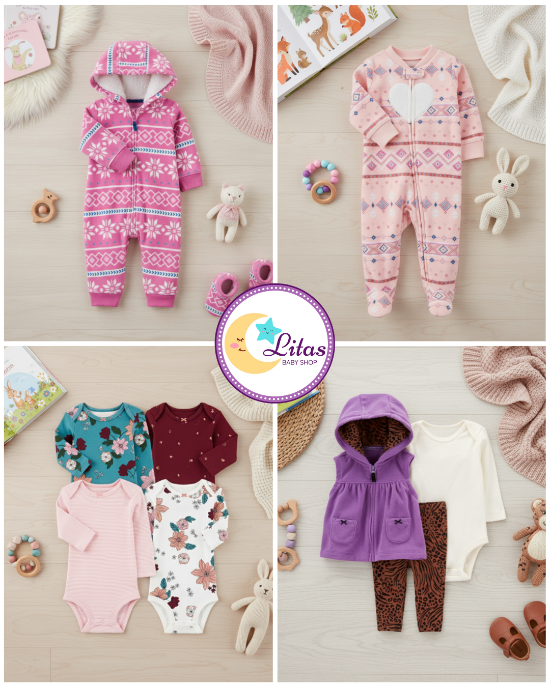 🌸 Baby Girl "Nordic Heart" All-Carter’s Value Pack – 9-Piece Boutique Collection
